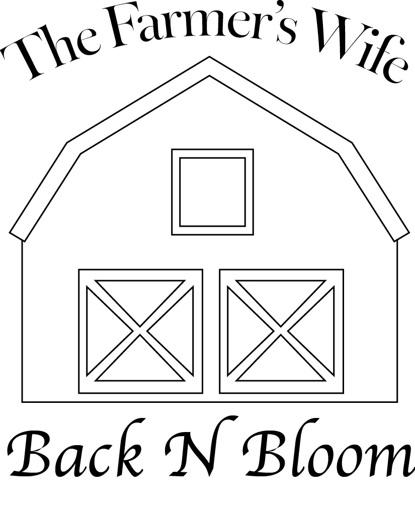 Early floral shop logo concept with framed barn