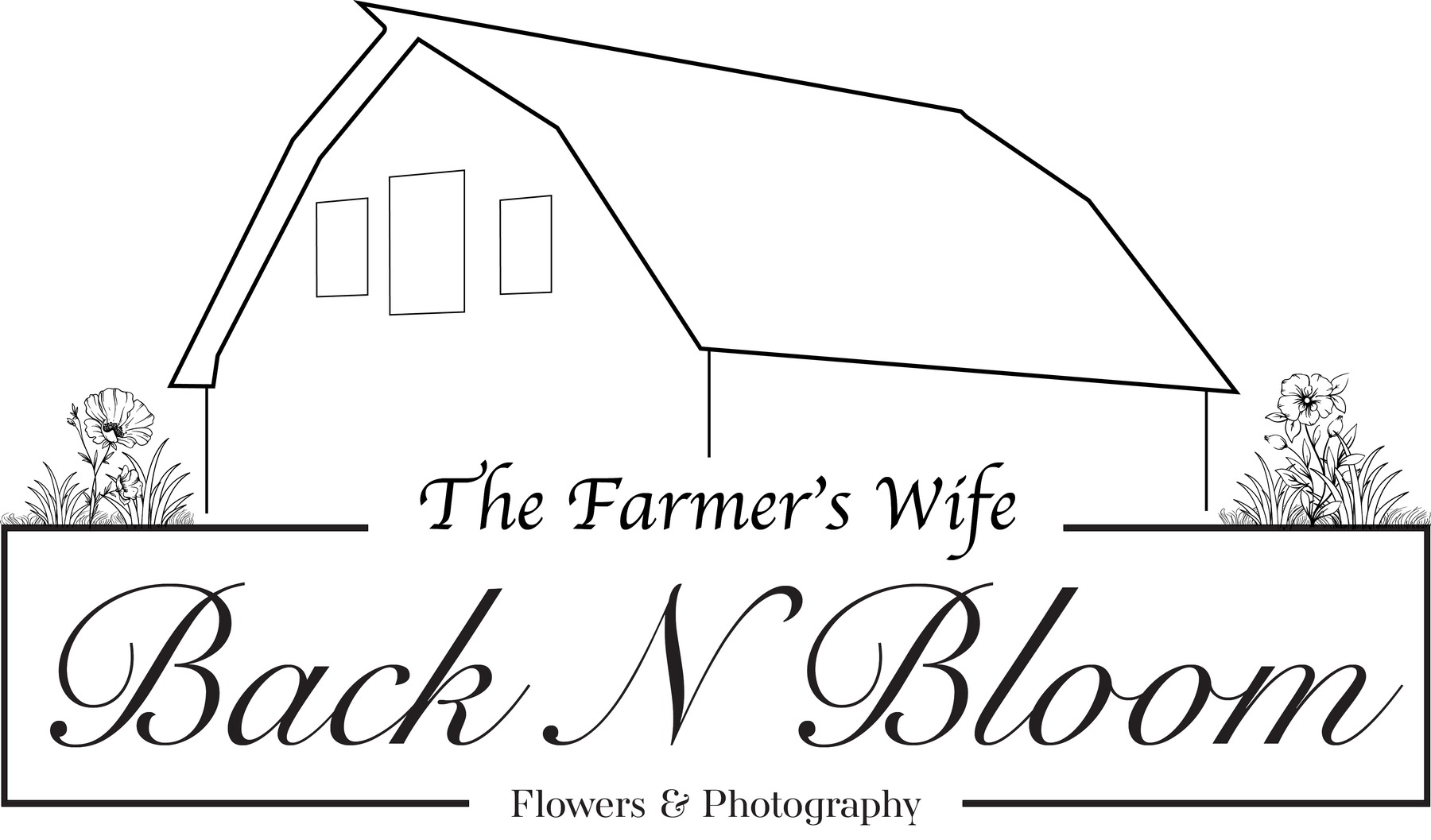 Wide black and white floral logo refinement