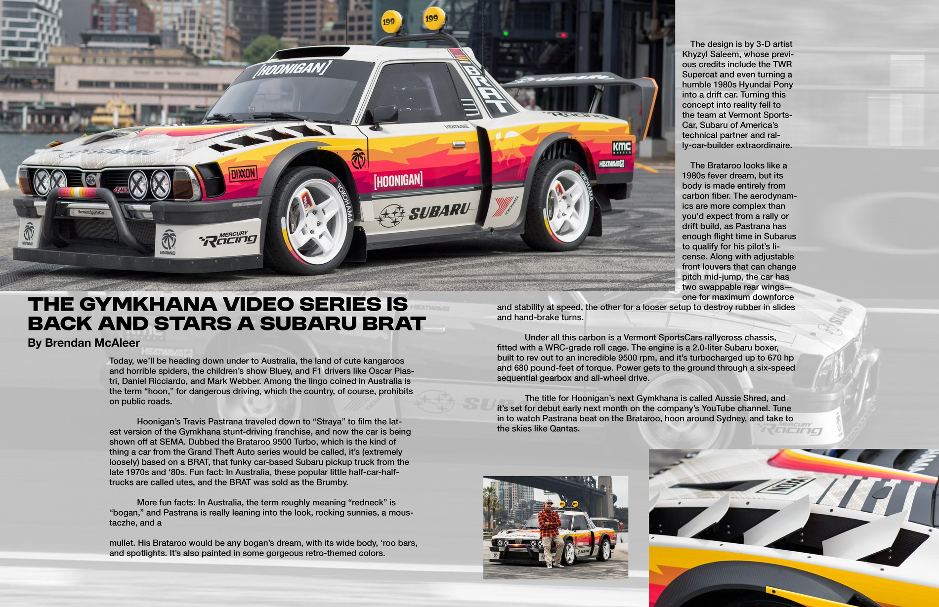 Finished Traction magazine Subaru Brat spread