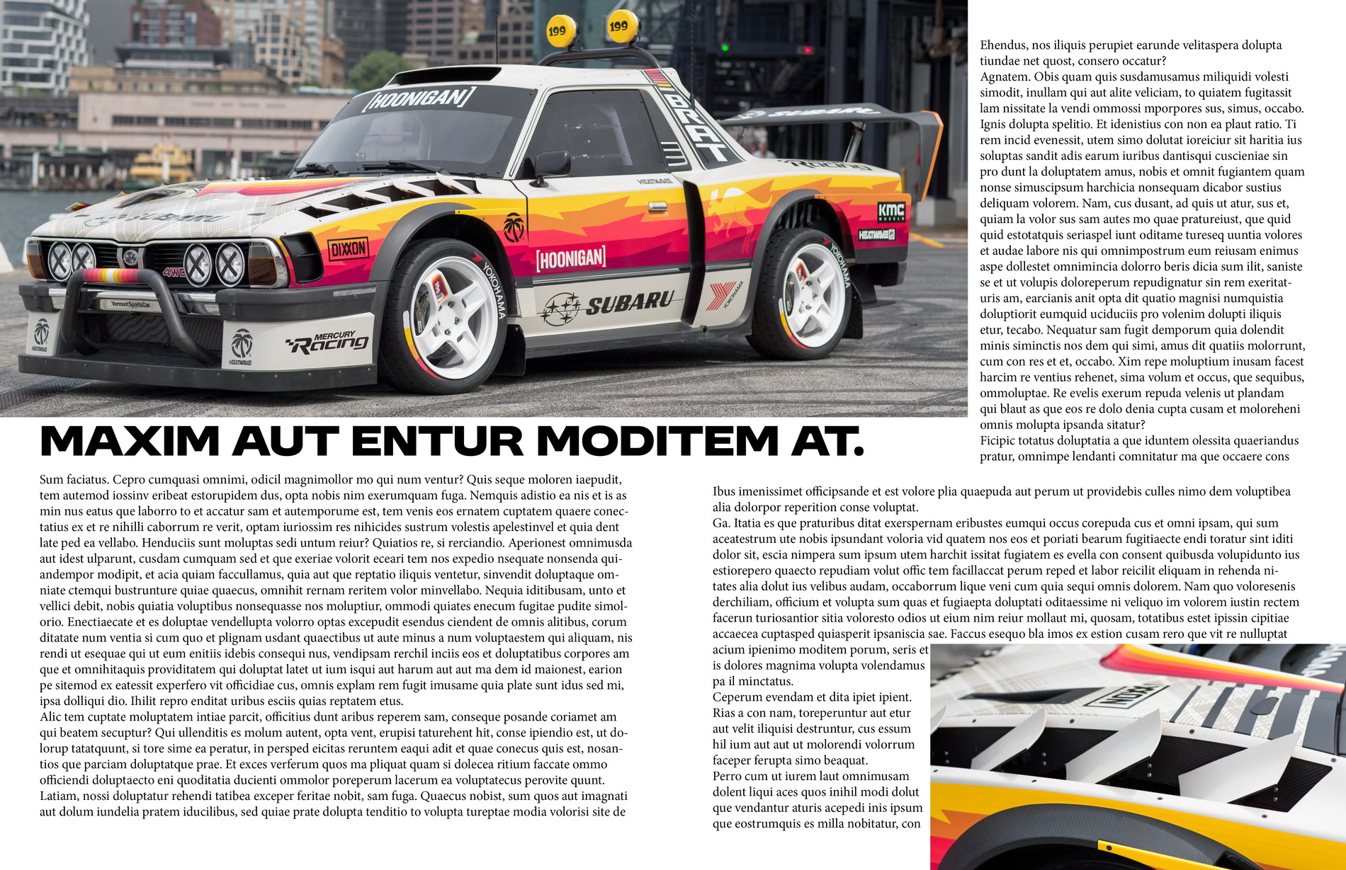 Magazine spread with text introduced