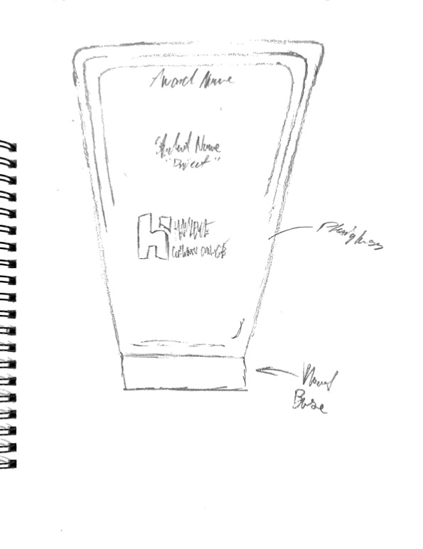 Original rough sketch for trophy design